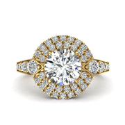 Solitaire bague diamant naturel rond 1.60 carat or jaune Arianna